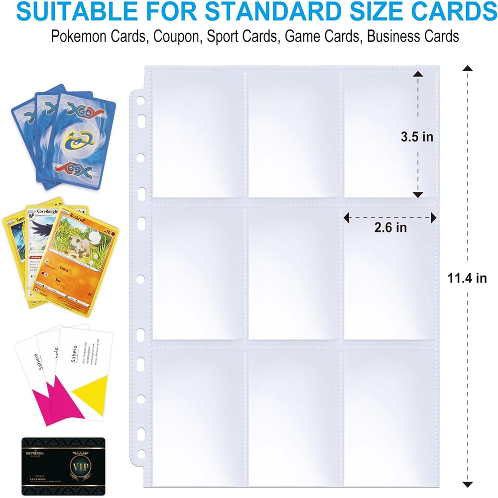 50 Pages 450 Pockets Single Si - Collector Card Sleeve 评论和价格